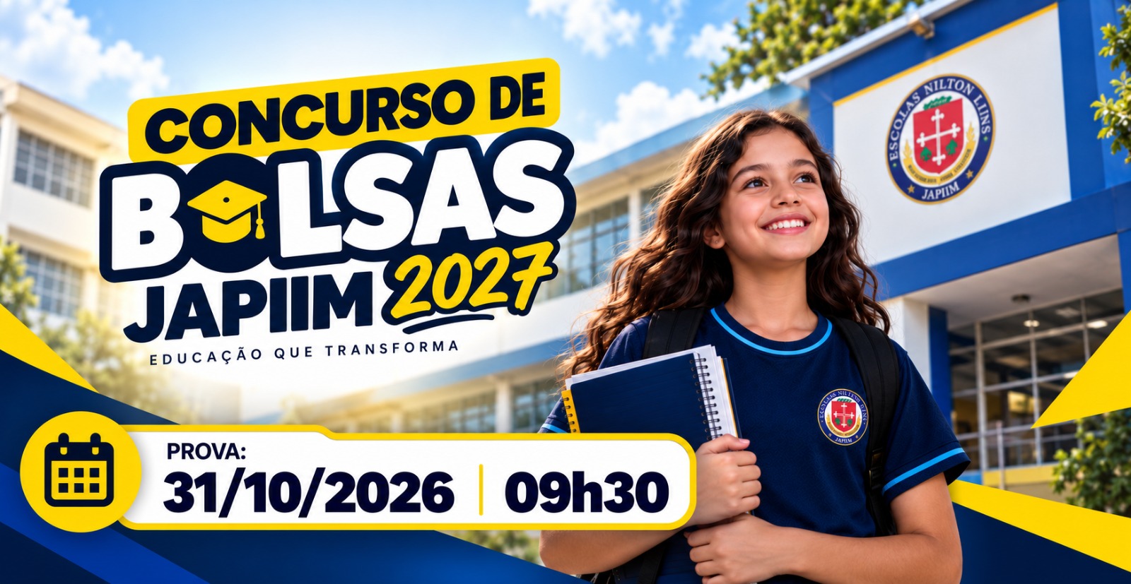 Concurso de Bolsas 2027 — Escolas Nilton Lins, bolsas de até 100%
