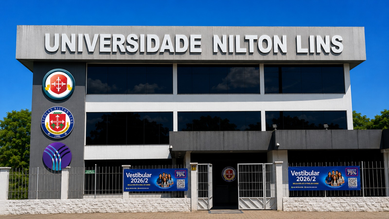 Fachada da Escola Nilton Lins na Unidade Japiim